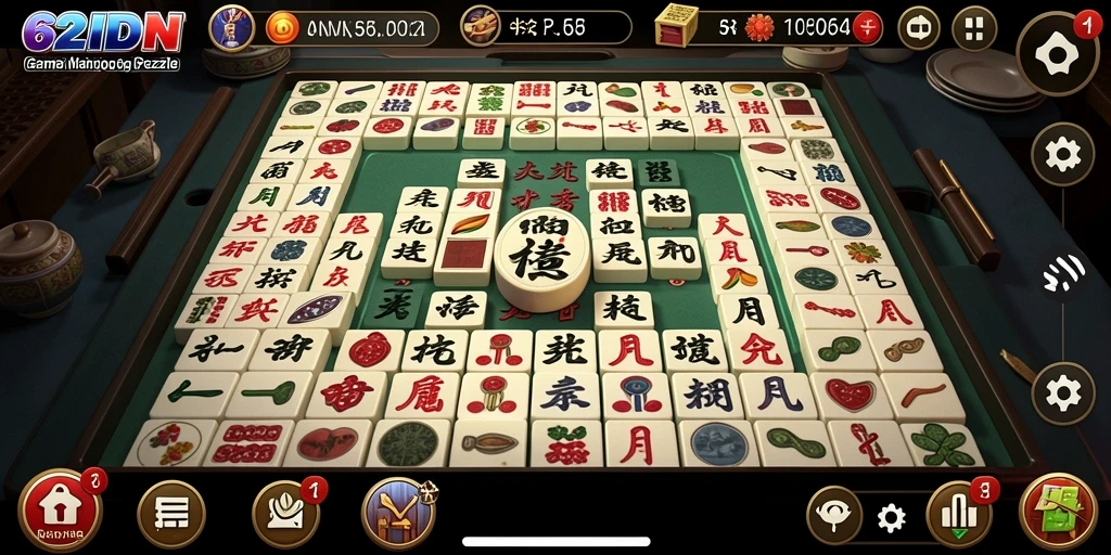 Tampilan gameplay Mahjong di 62IDN yang menarik dan seru.