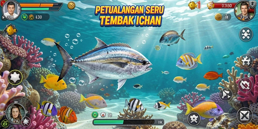 Tangkapan layar gameplay Tembak Ikan yang seru dan mendebarkan.