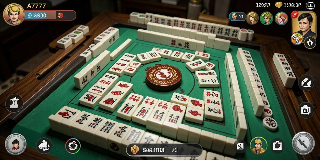 Screenshot gameplay A7777 yang menggambarkan momen seru bermain Mahjong.