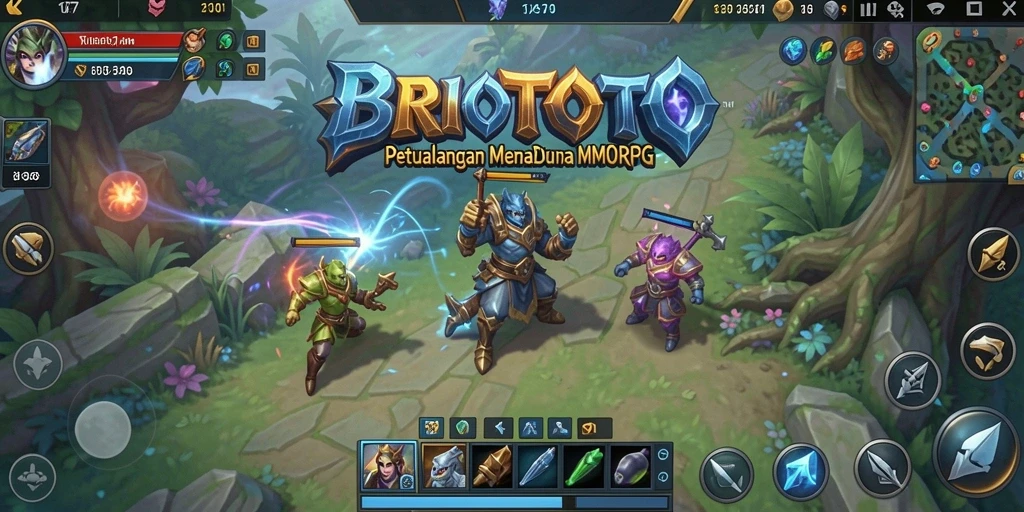 Tampilan gameplay seru di BRIOTOTO dengan aksi petualangan menarik.