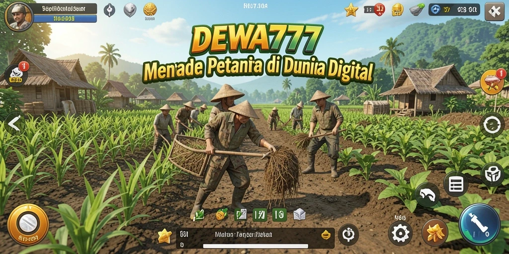 Screenshot menunjukkan gameplay pertanian yang menarik dan interaktif.