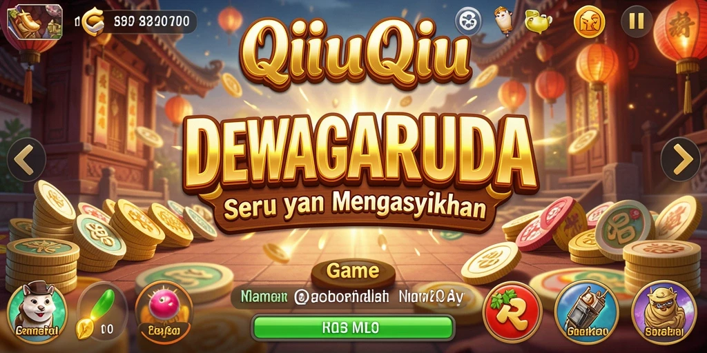 Tampilan menarik dari gameplay QiuQiu di DEWAGARUDA.