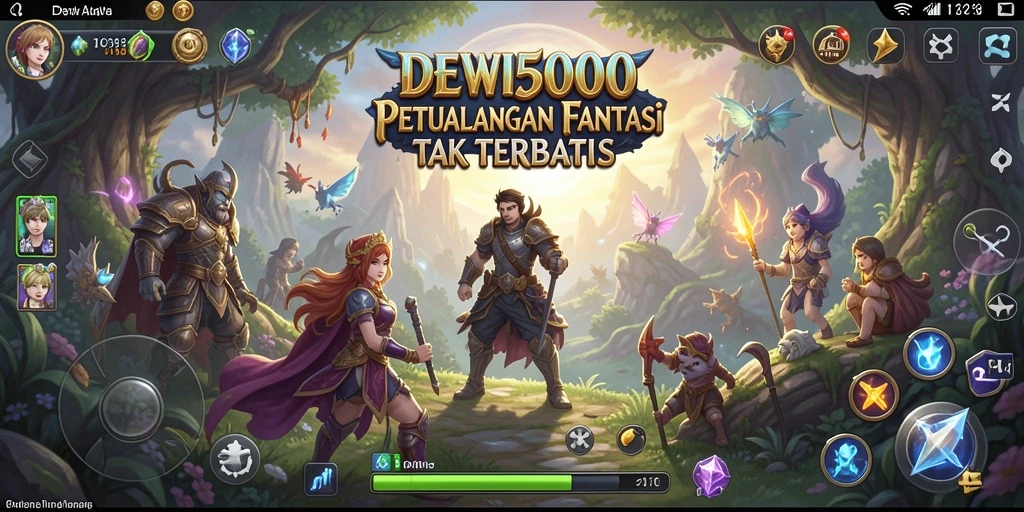 Tampilan gameplay seru di DEWI5000 dengan pertempuran RPG yang mendebarkan.