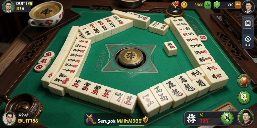 Tampilan gameplay Mahjong yang menarik dan interaktif.