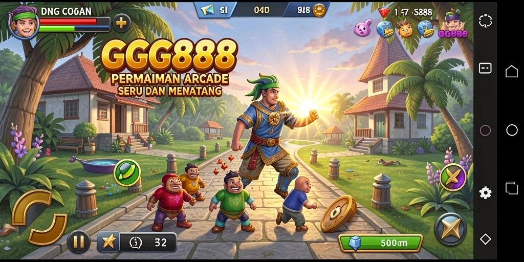 Tampilan gameplay GGG888 yang penuh warna dan seru.