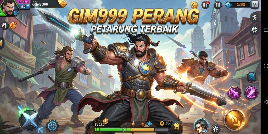 Tangkapan layar penuh aksi dari pertarungan GIM999 yang epik.