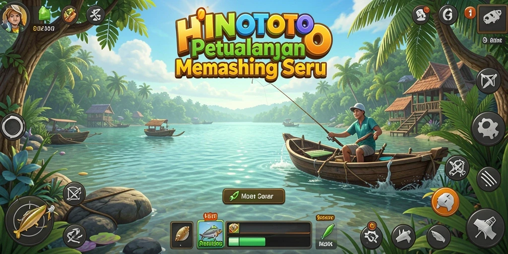 Tampilan utama gameplay HINOTOTO dengan pengalaman memancing yang menakjubkan.
