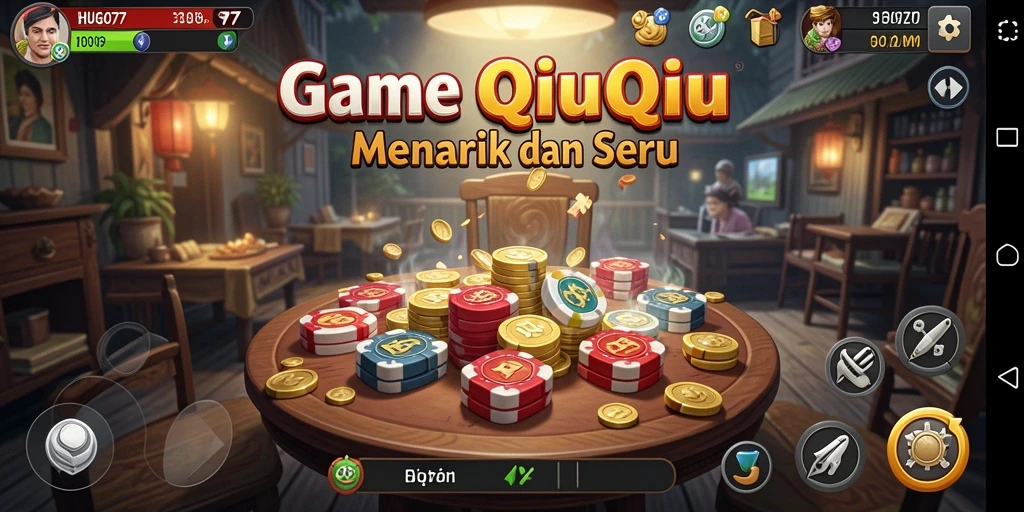 Tampilan gameplay seru dalam HUGO77 yang penuh tantangan QiuQiu.