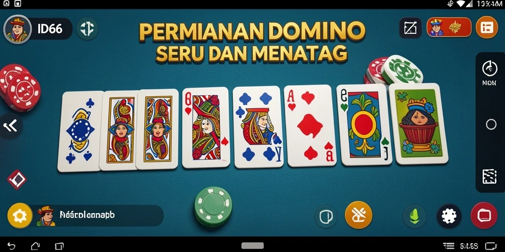 Screenshot gameplay dari permainan Domino ID66 yang penuh warna dan seru.