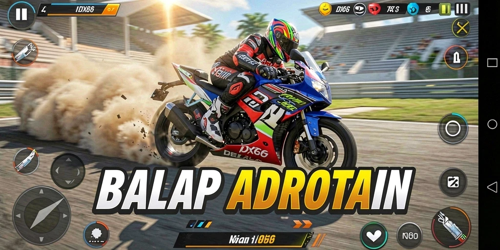 Tampilan aksi balapan motor dalam IDX66 yang seru.