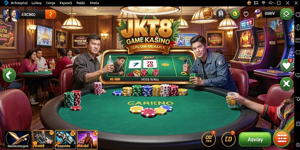 Tampilan seru gameplay JKT8 di kasino.