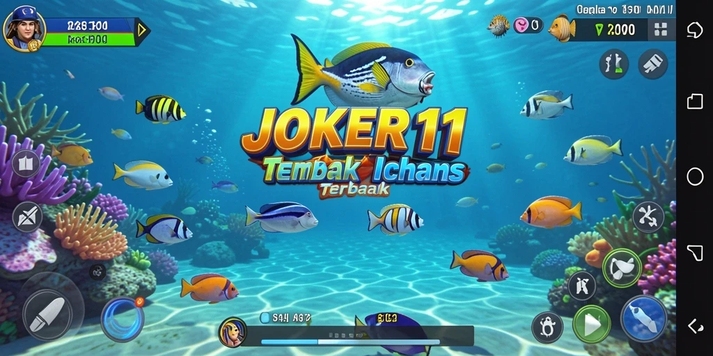Tangkapan layar utama JOKER11 menampilkan aksi menembak ikan yang seru.