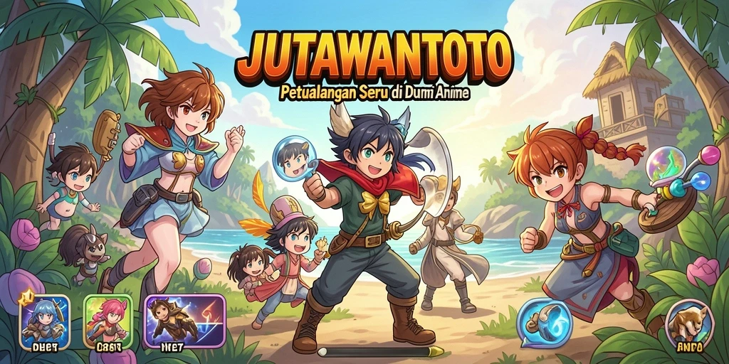 Screenshot JUTAWANTOTO menampilkan karakter Anime yang beraksi di pertempuran.