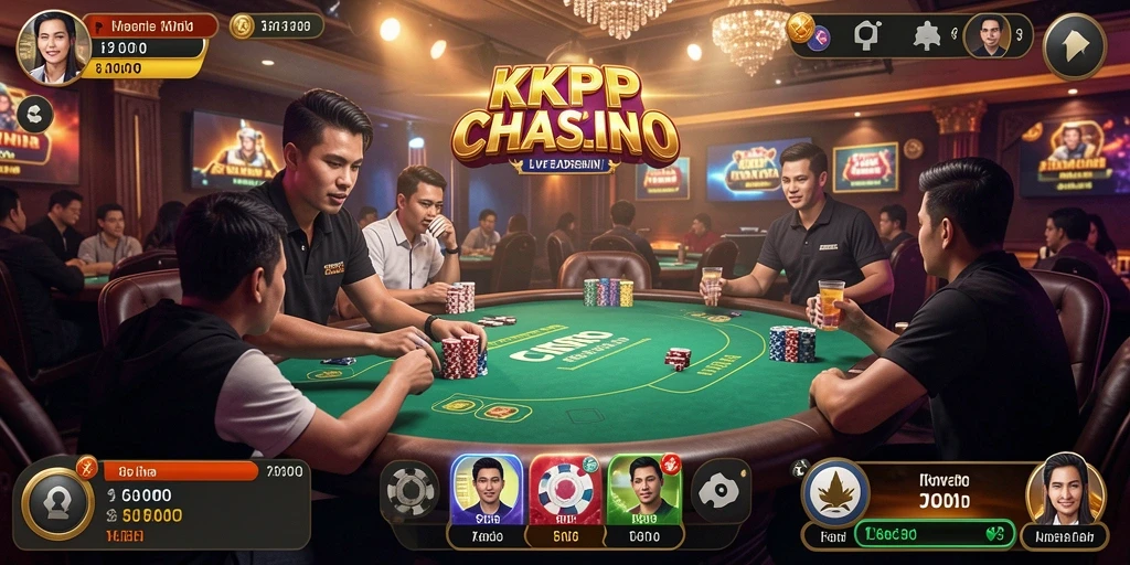 Tampilan gameplay KKRP yang menegangkan dengan dealer langsung.