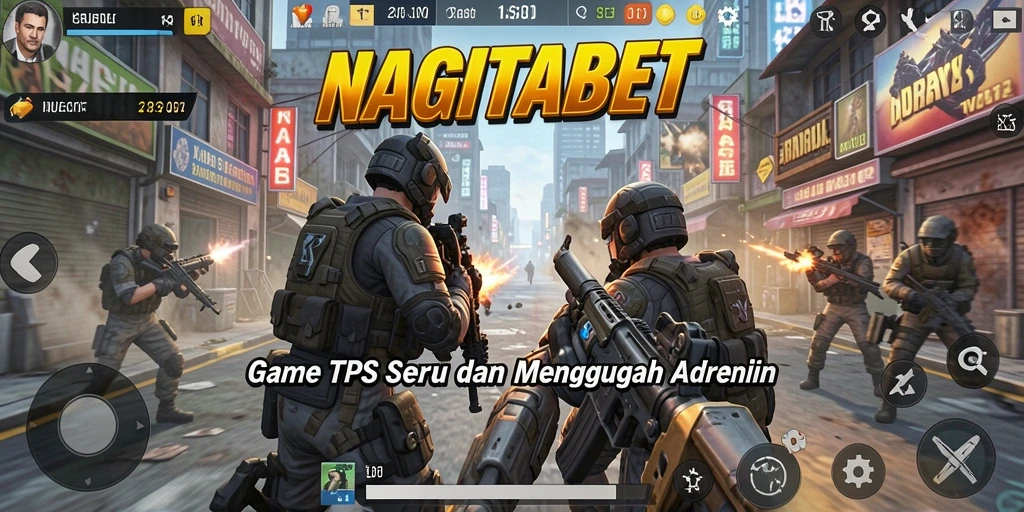 Tangkapan layar menampilkan aksi intens gameplay TPS NAGITABET.