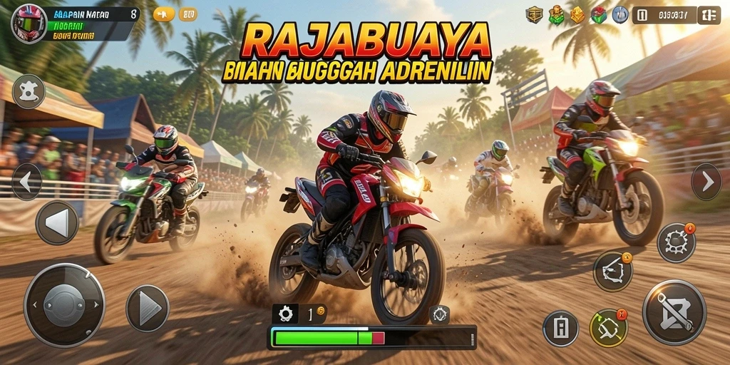 Tampilan menarik dari gameplay balapan motor RAJABUAYA.