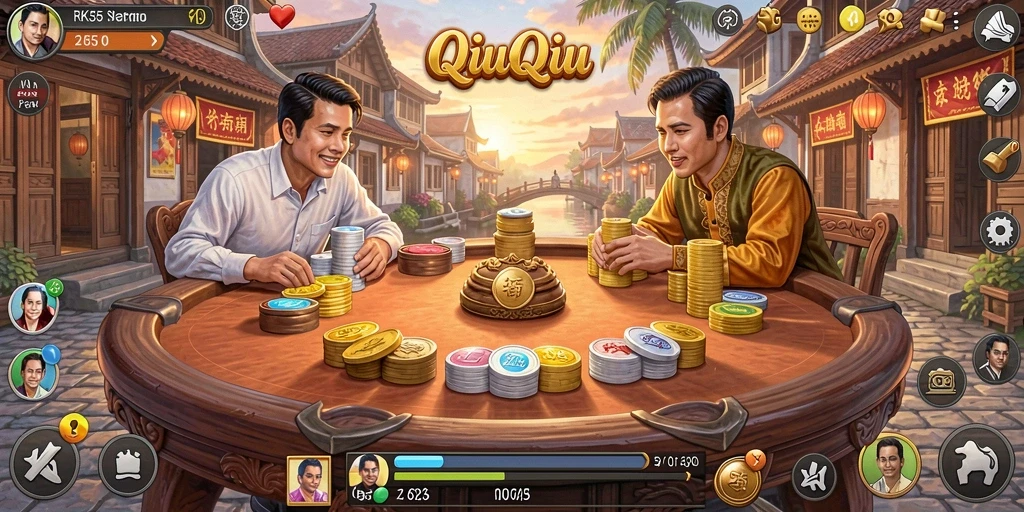 Screenshot gameplay QiuQiu yang menarik dan dinamis.