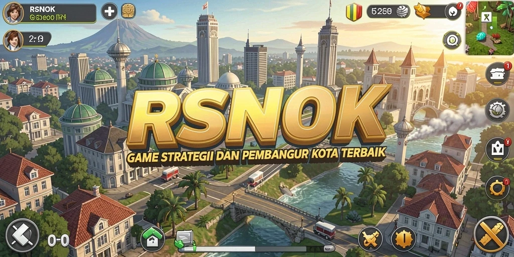 Gameplay RSNOK yang menakjubkan menampilkan pembangunan kota dan pertempuran strategi.