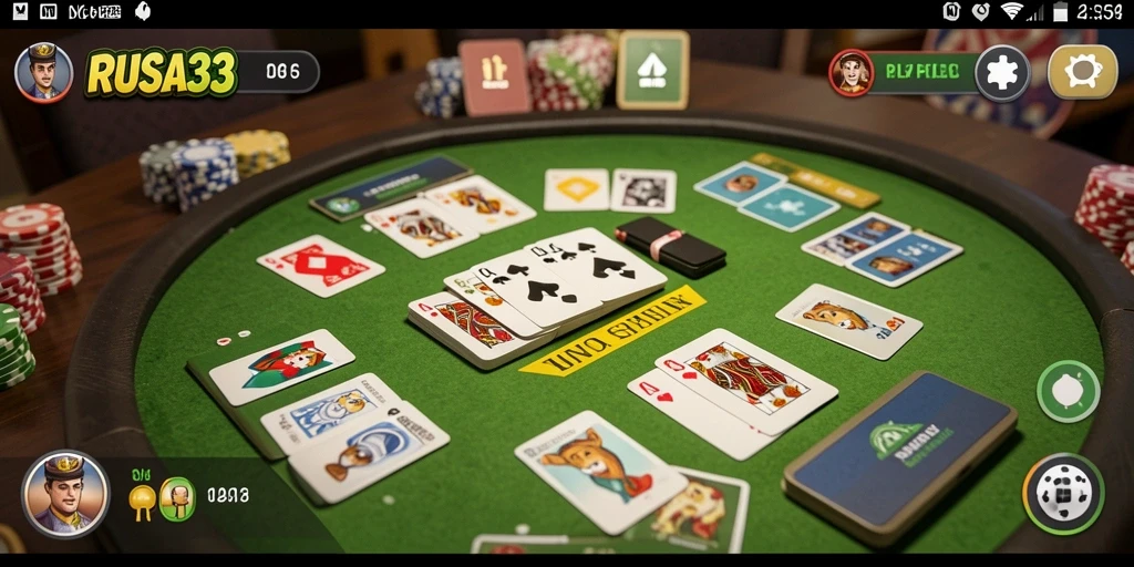 Tampilan menarik dari gameplay Gaple yang seru.