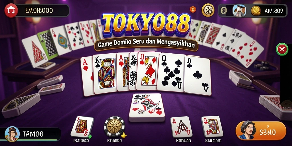 Gameplay seru domino di TOKYO88 dengan grafis yang menarik.